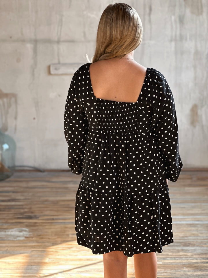Polka Dot Tiered Mini Dress
