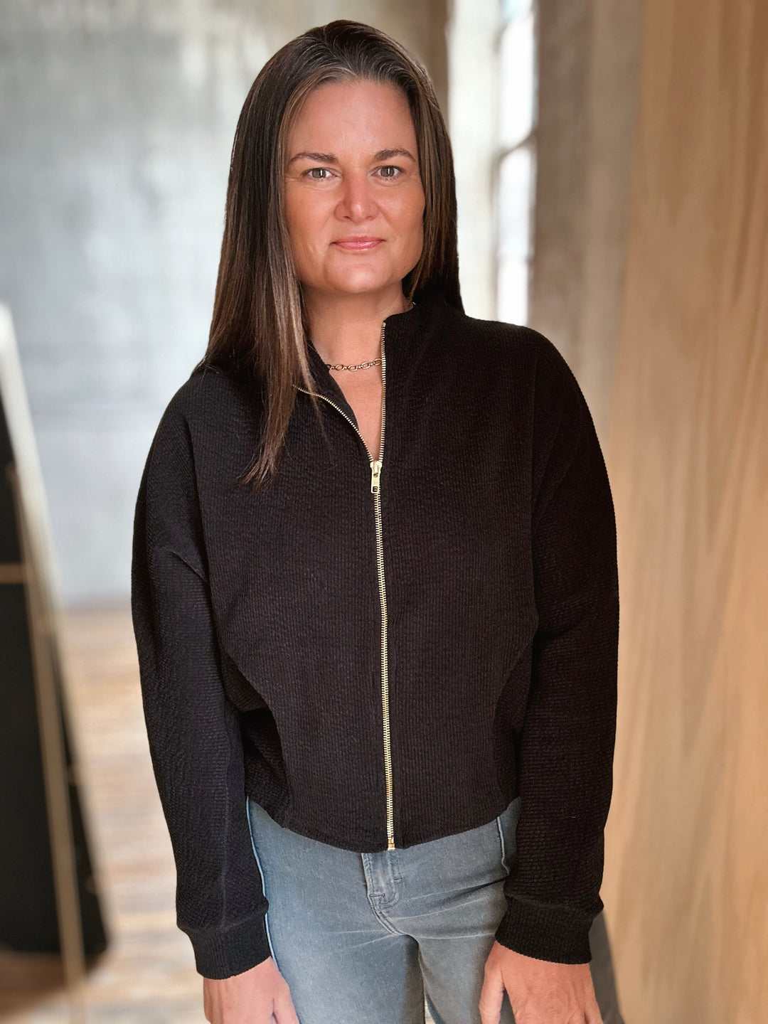 Zip Up Textured Jacket