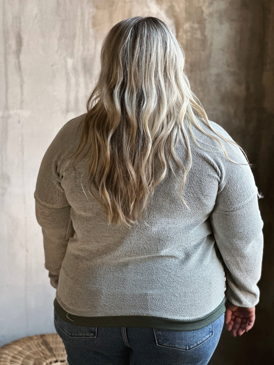 Plus Color Block Stripe Knit Top