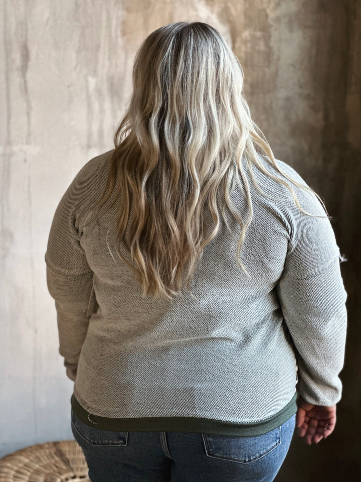 Plus Color Block Stripe Knit Top