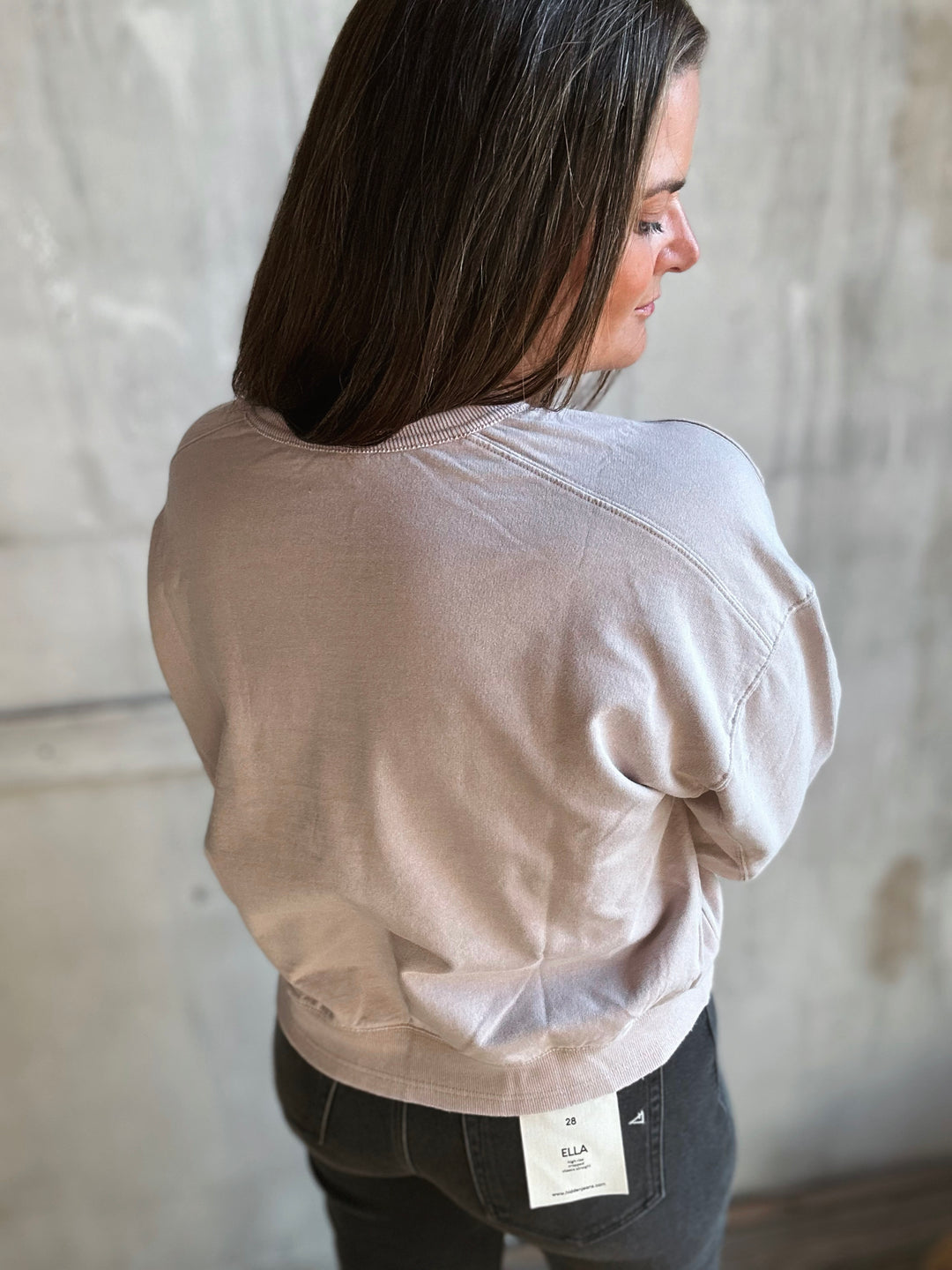 Raw Hem Crew Neck Sweatshirt