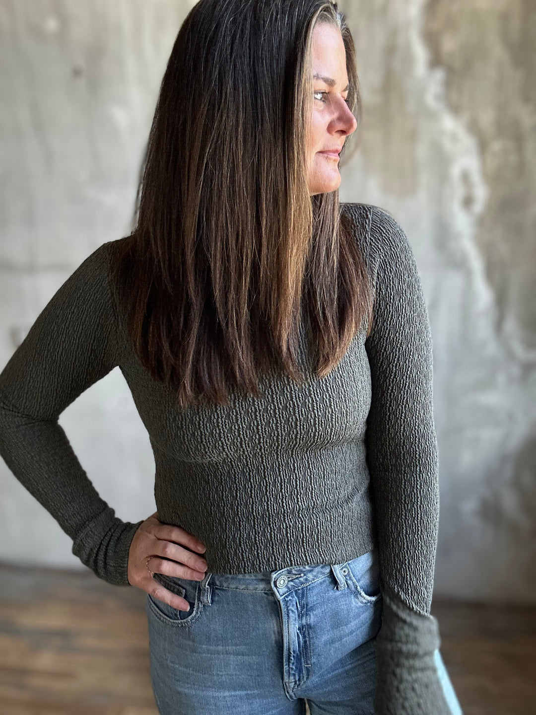 Puckered Jacquard Top