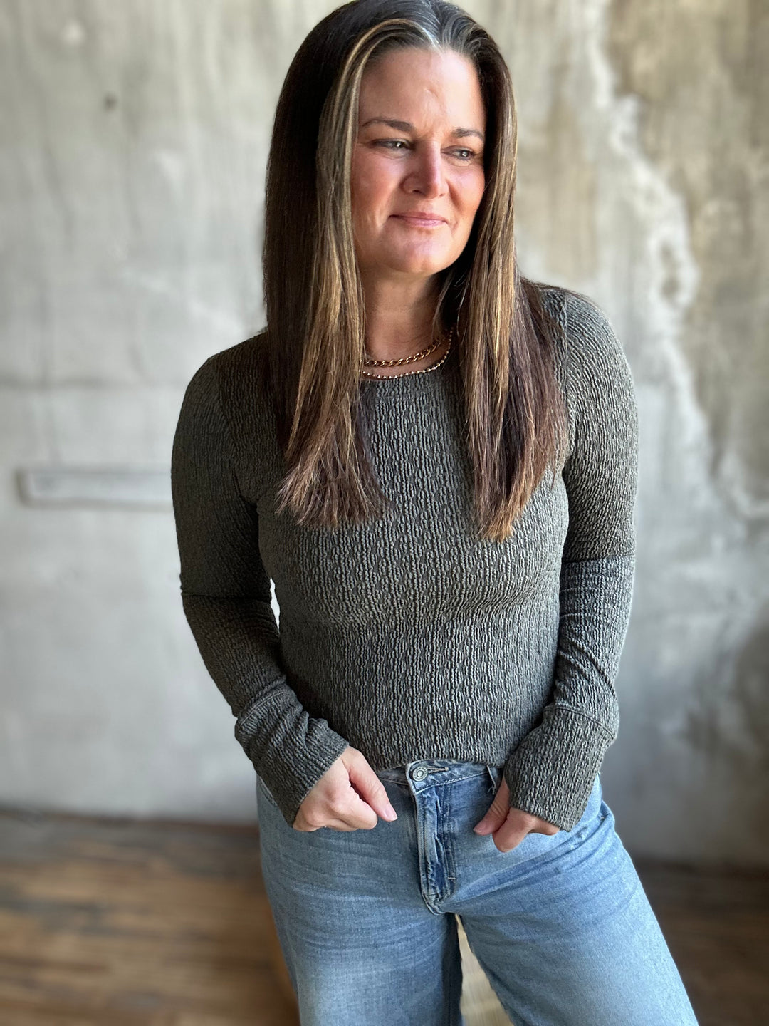 Puckered Jacquard Top