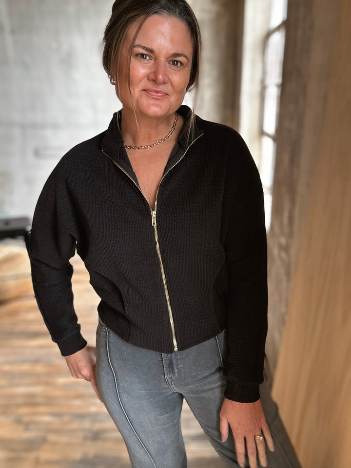 Zip Up Textured Jacket