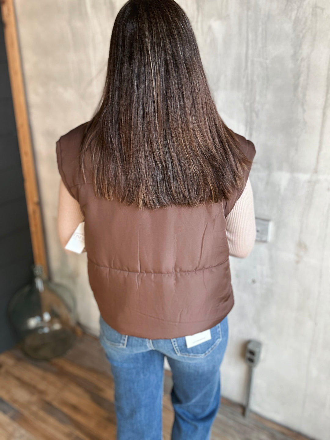 Oversized Snap Button Puffer Vest