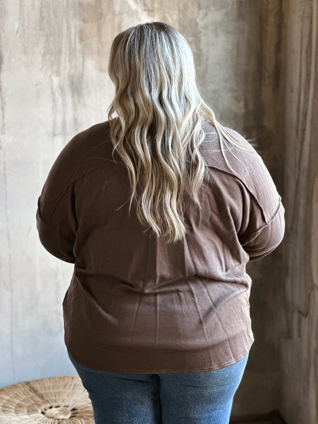 Plus Long Sleeve Open Cardigan