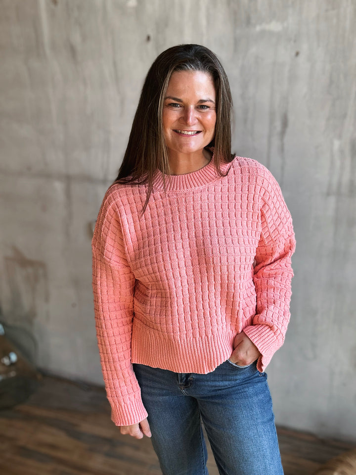 Oversized Textured Knit Sweater Top