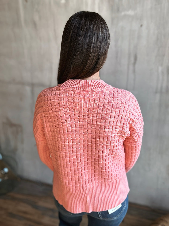 Oversized Textured Knit Sweater Top