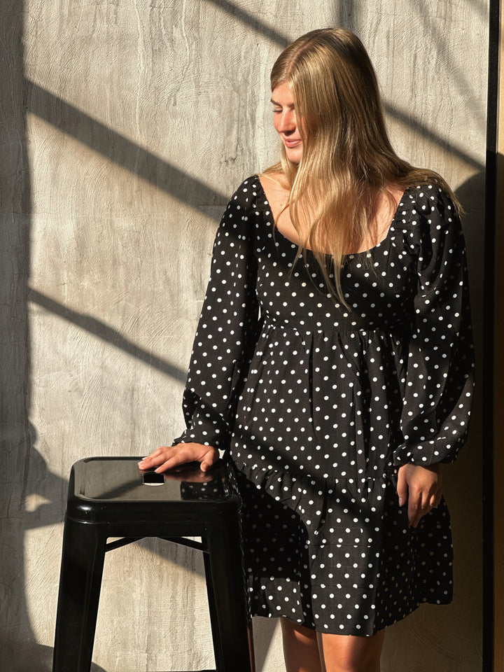 Polka Dot Tiered Mini Dress
