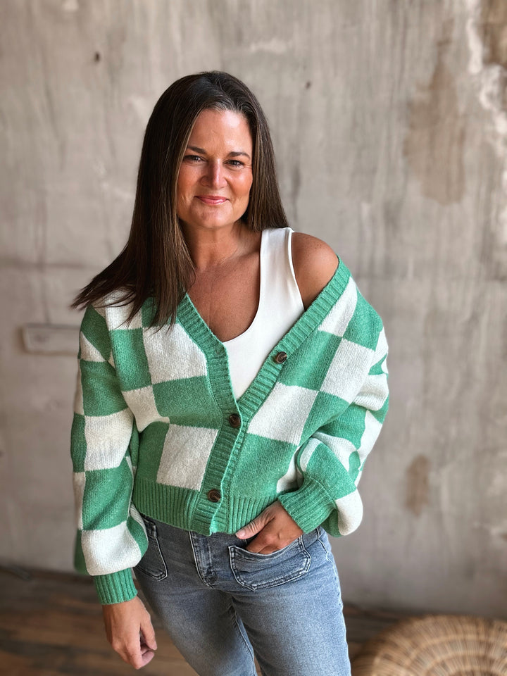Liora Checkered Cardigan