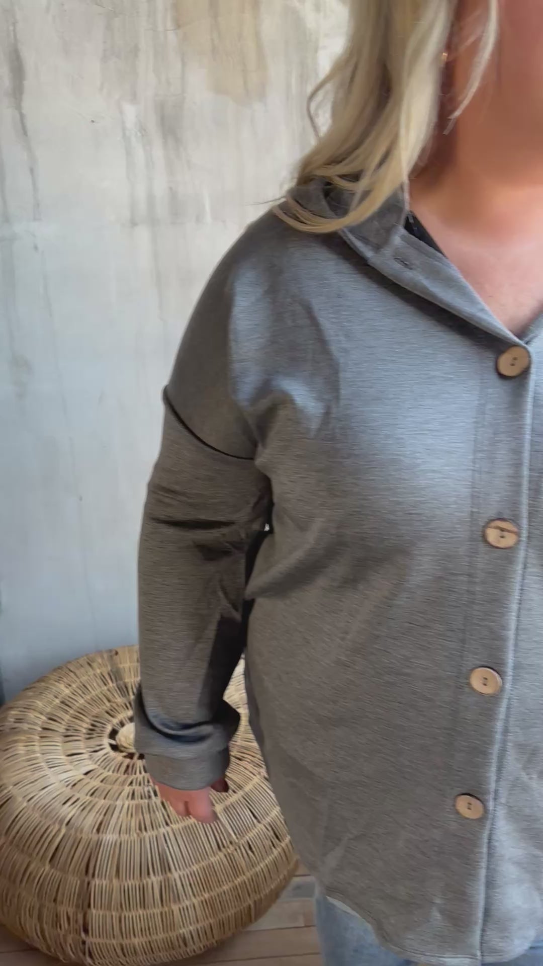 Plus Solid Scuba Hoodie Cardigan