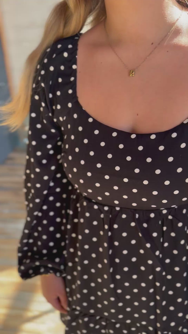Polka Dot Tiered Mini Dress