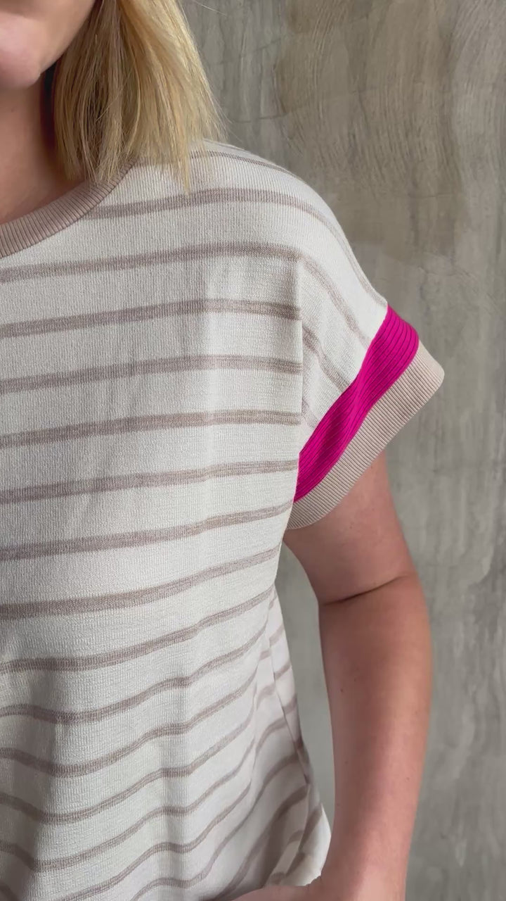 Multi Color Blocked Knit Tee