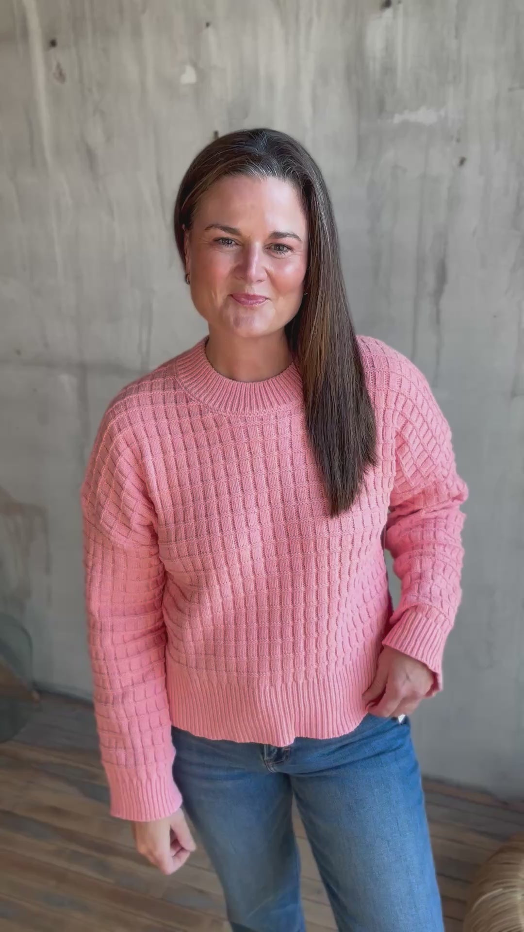 Oversized Textured Knit Sweater Top