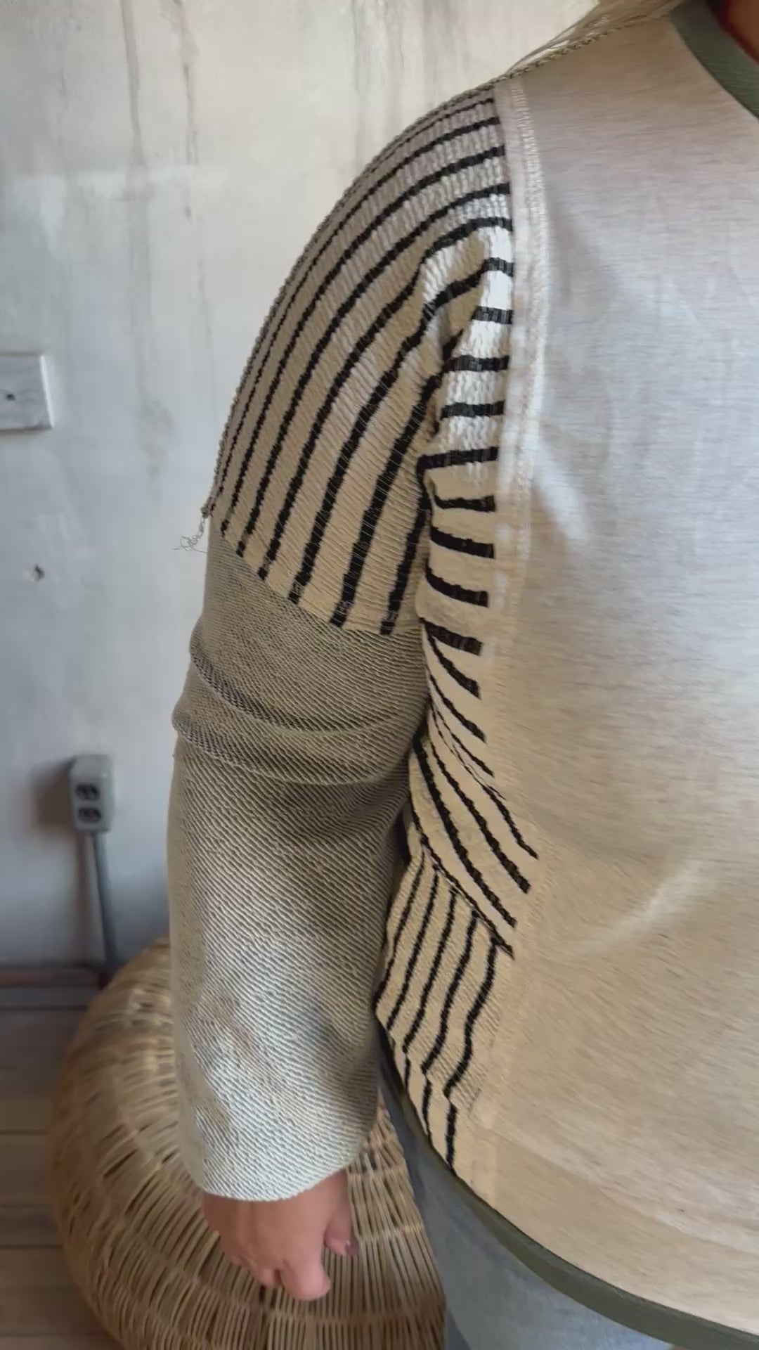 Plus Color Block Stripe Knit Top