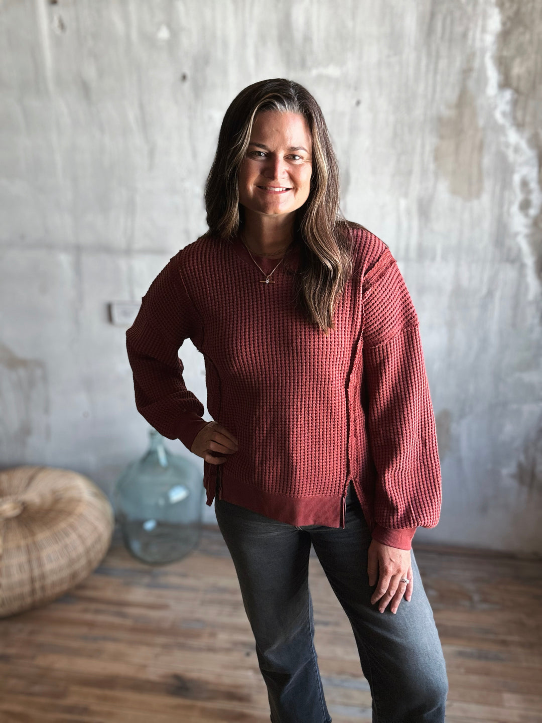 Gabby Waffle Top