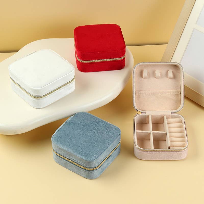 VELVET JEWELRY ORGANIZER TRAVEL CASE
