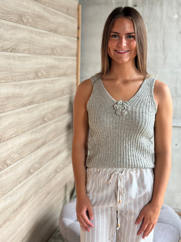 The Rosette V-Neck Tank