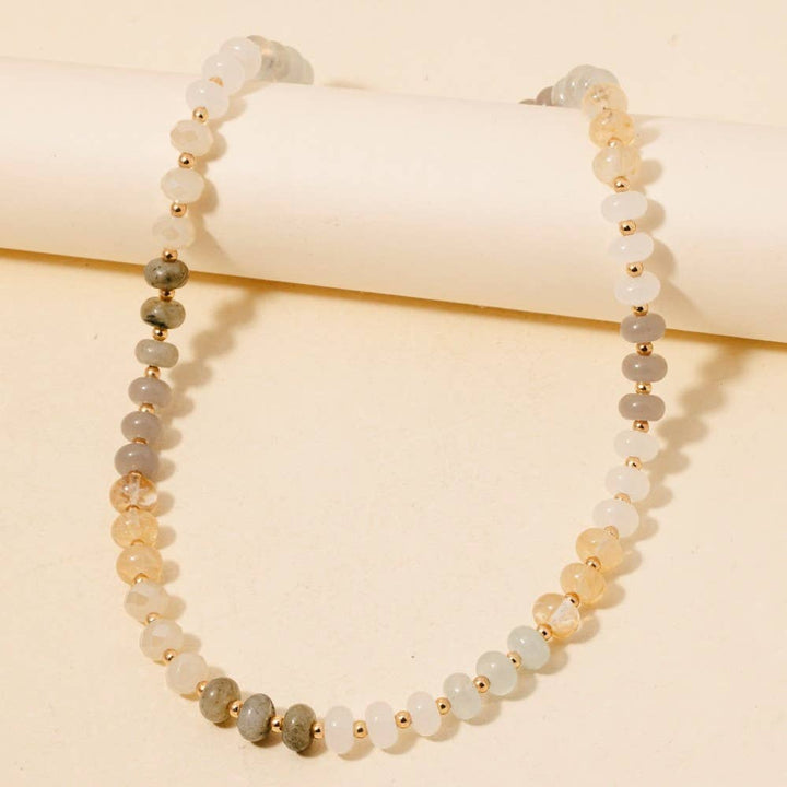 Round Stone Beaded Necklace