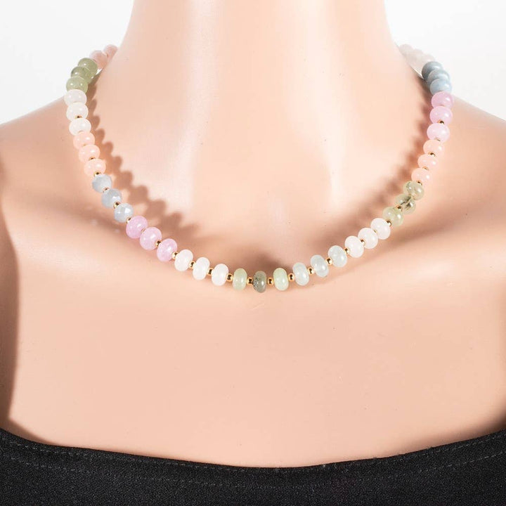 Round Stone Beaded Necklace