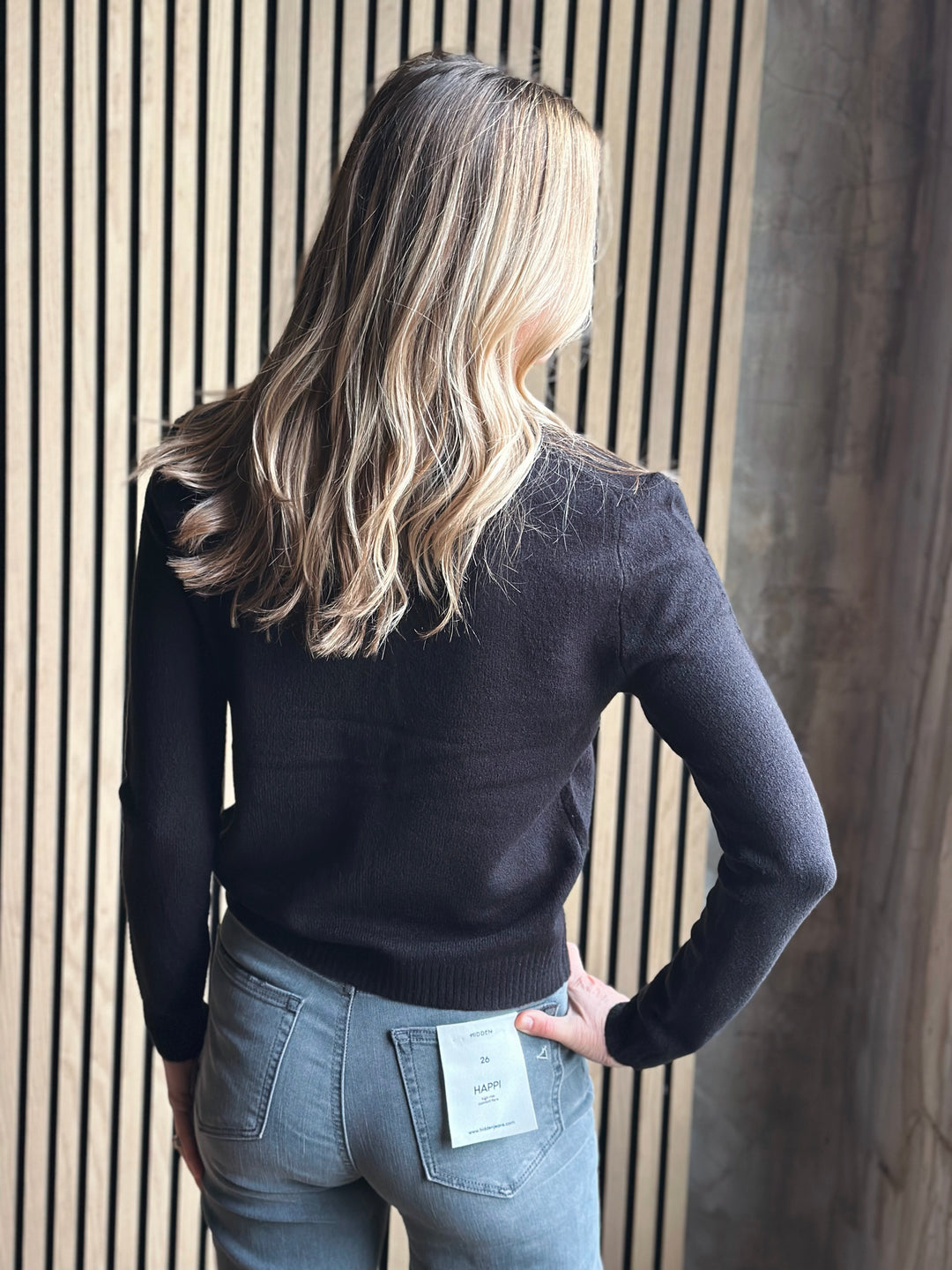 Buttoned Crew Neck Cardigan Sweater