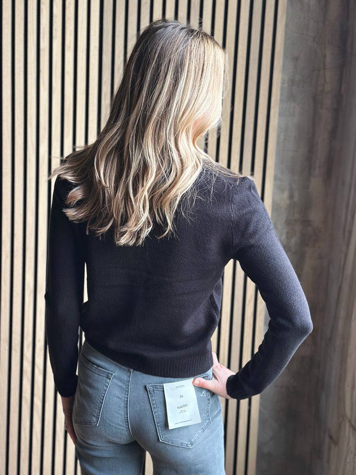 Buttoned Crew Neck Cardigan Sweater