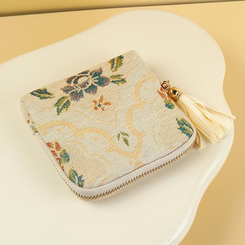Floral Jacquard Mini Pouch
