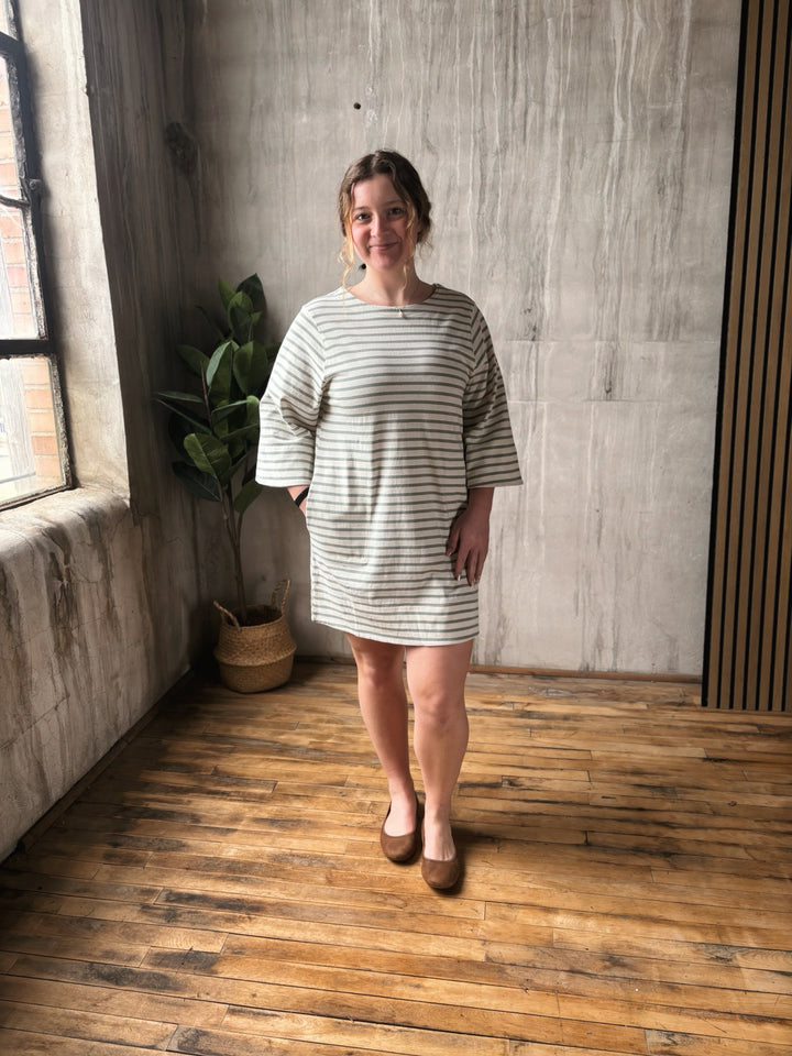 Sage Shift Mini Dress