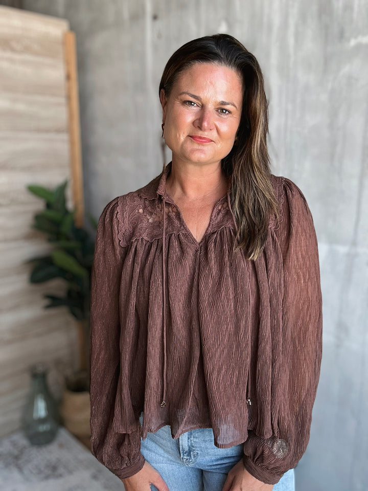 The Chancy Lace Trim Top