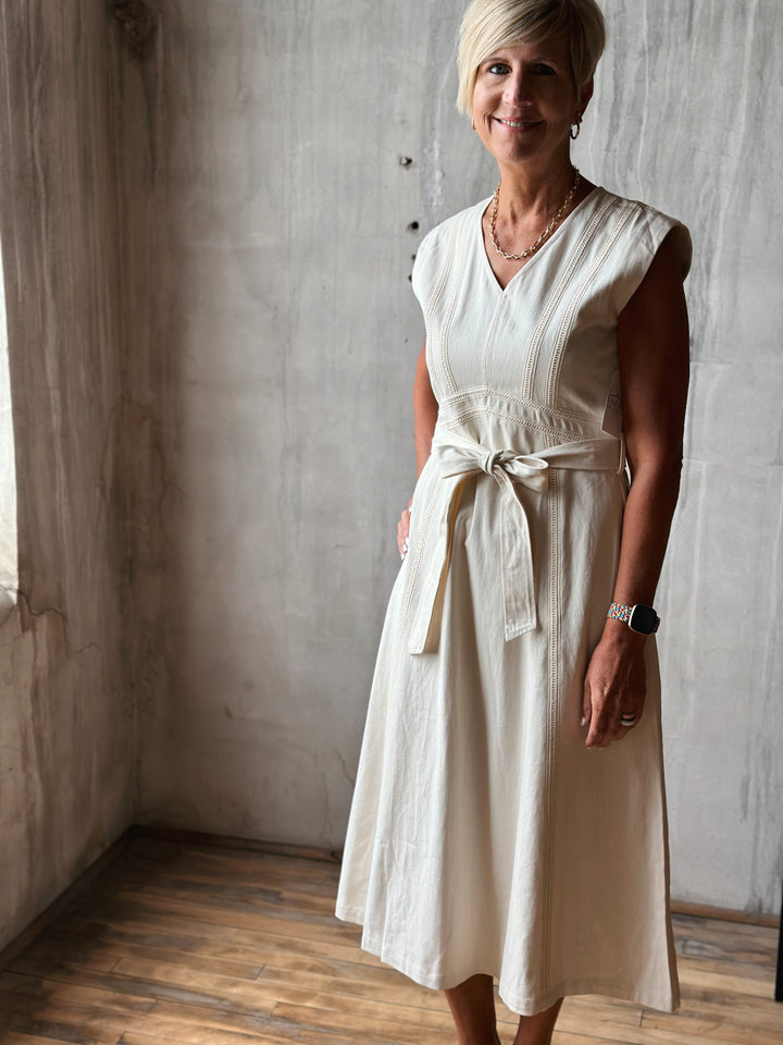 The Mirette Tie Waist Midi Dress