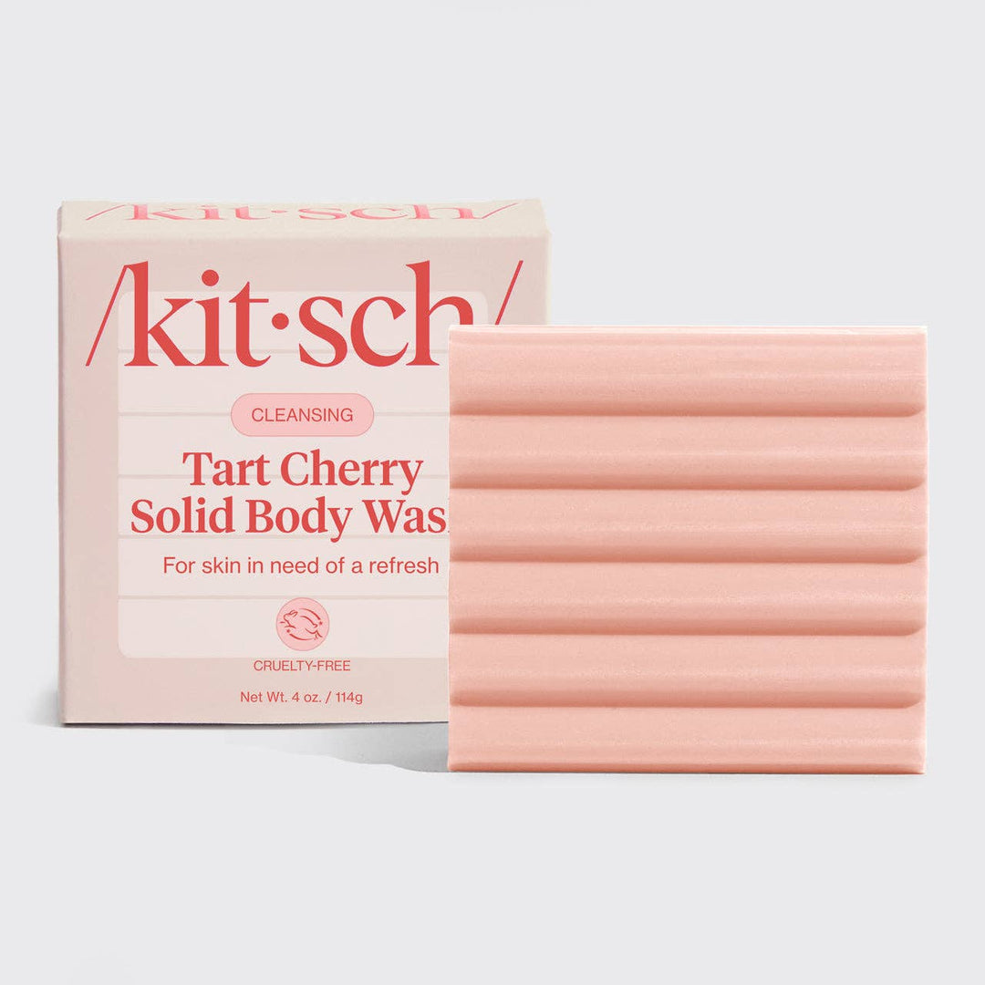 Kit Sch Tart Cherry Solid Body Wash with packaging on a light gray background