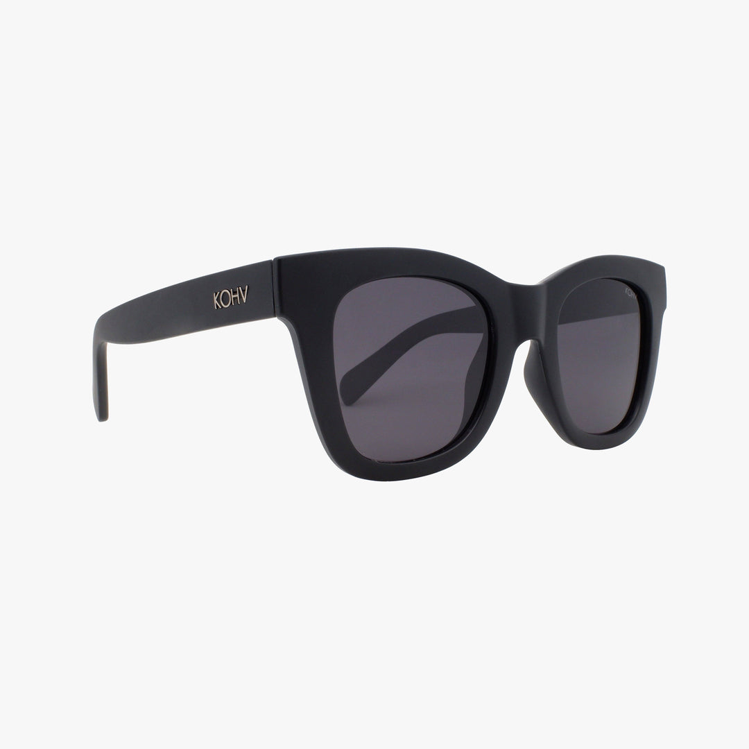 Black sunglasses with a white background