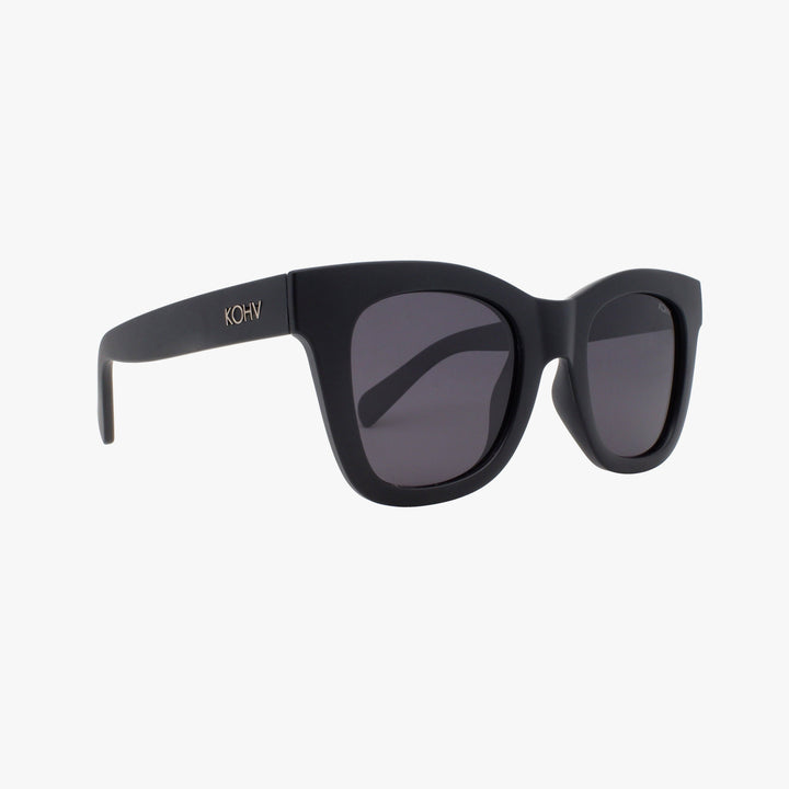 Black sunglasses with a white background