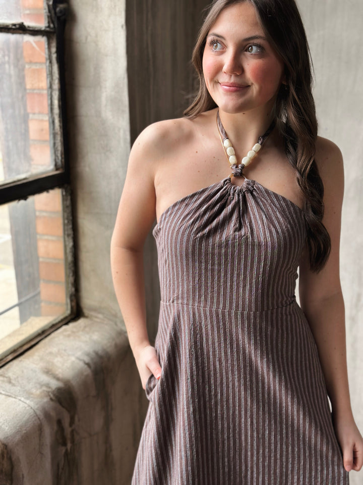 The Golden Hour Halter Dress
