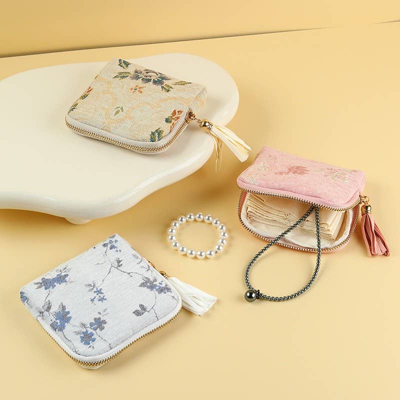 Floral Jacquard Mini Pouch