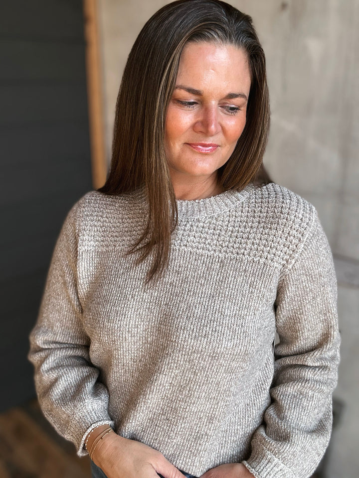 Textured Crew Neck Sweater