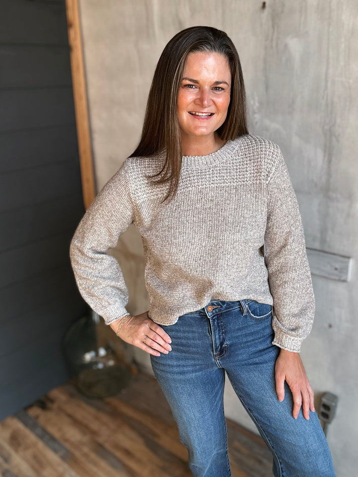 Textured Crew Neck Sweater