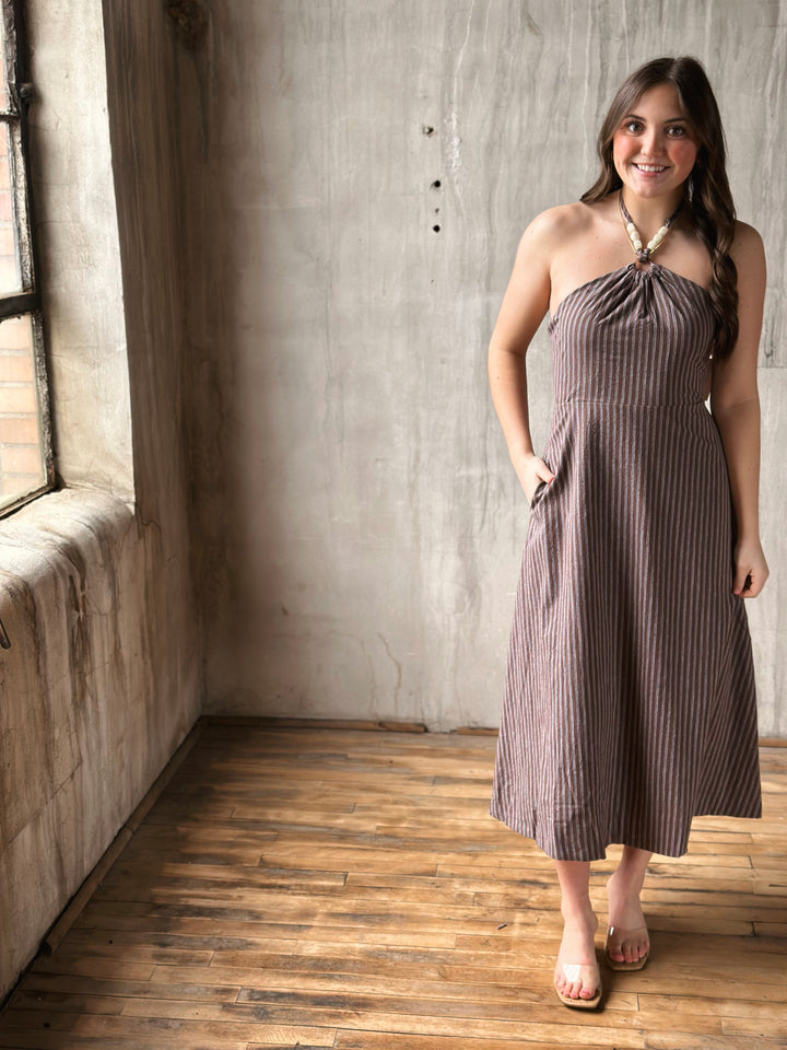 The Golden Hour Halter Dress