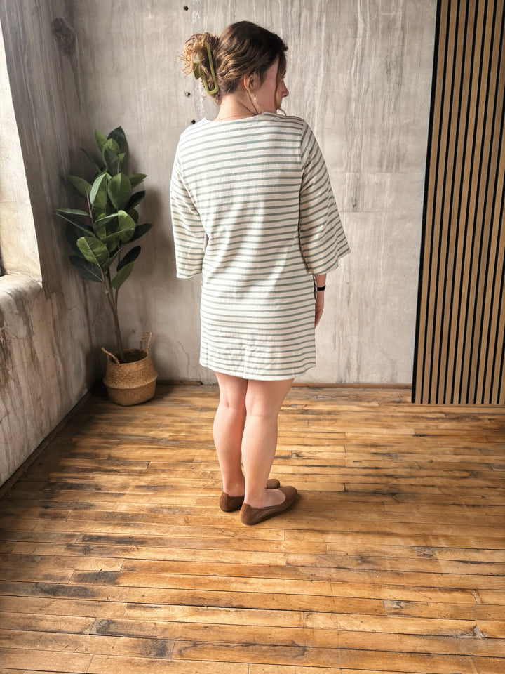 Sage Shift Mini Dress
