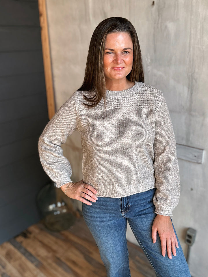 Textured Crew Neck Sweater
