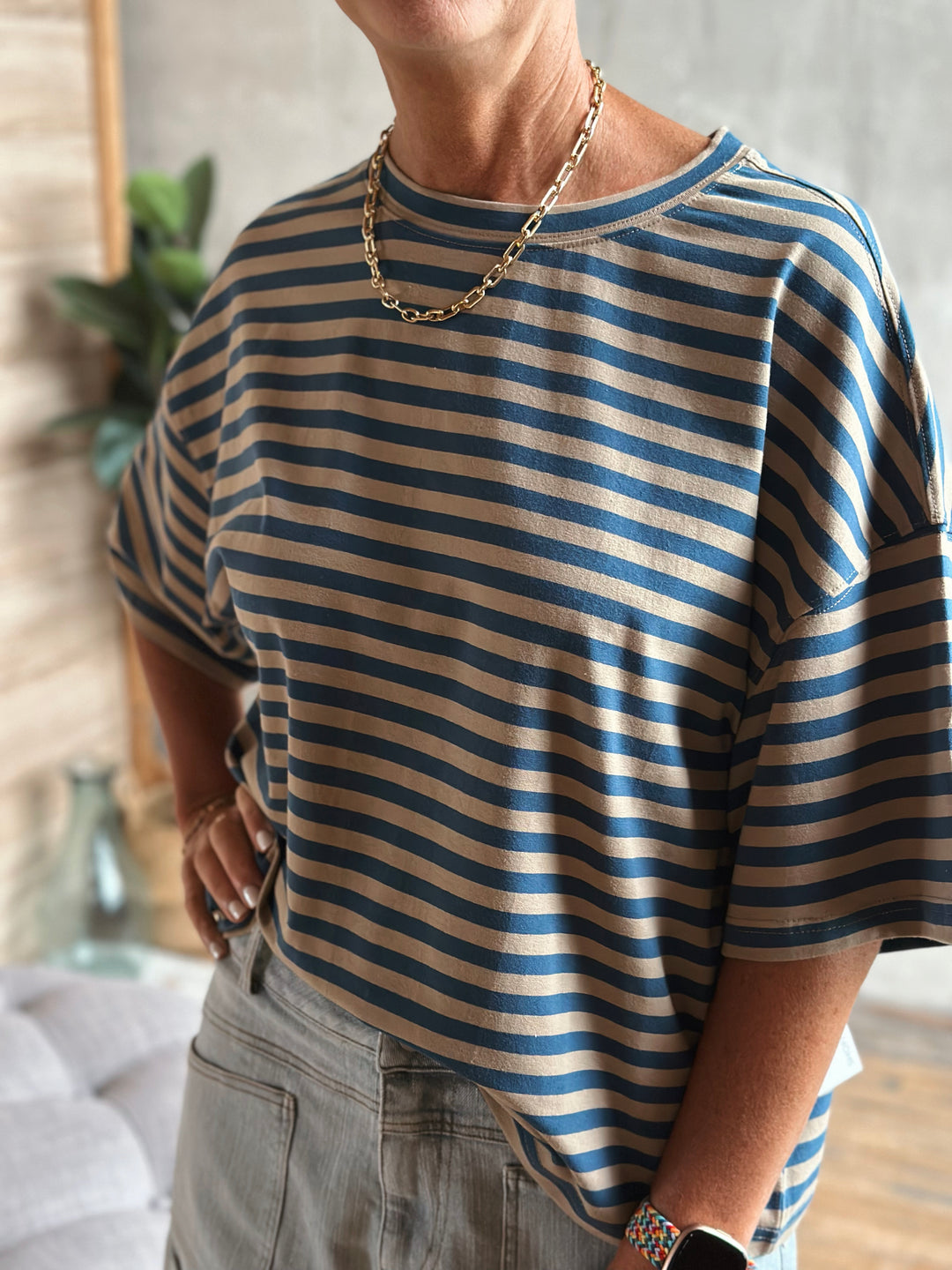 Tommy Oversized Stripe Tee