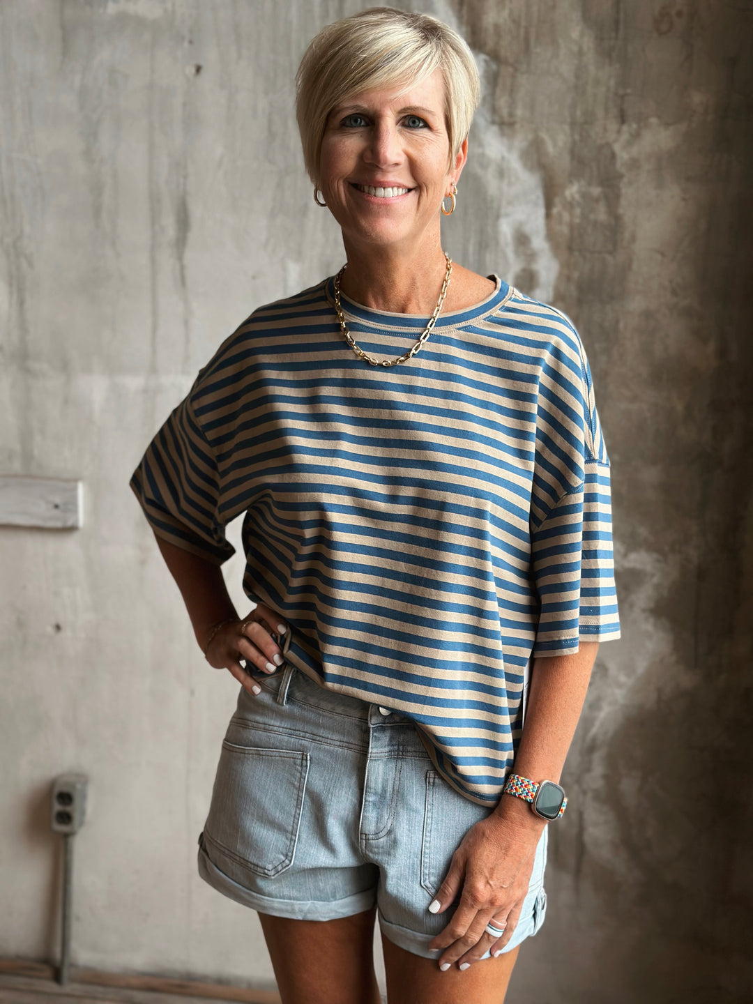 Tommy Oversized Stripe Tee