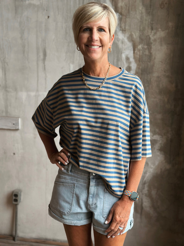 Tommy Oversized Stripe Tee
