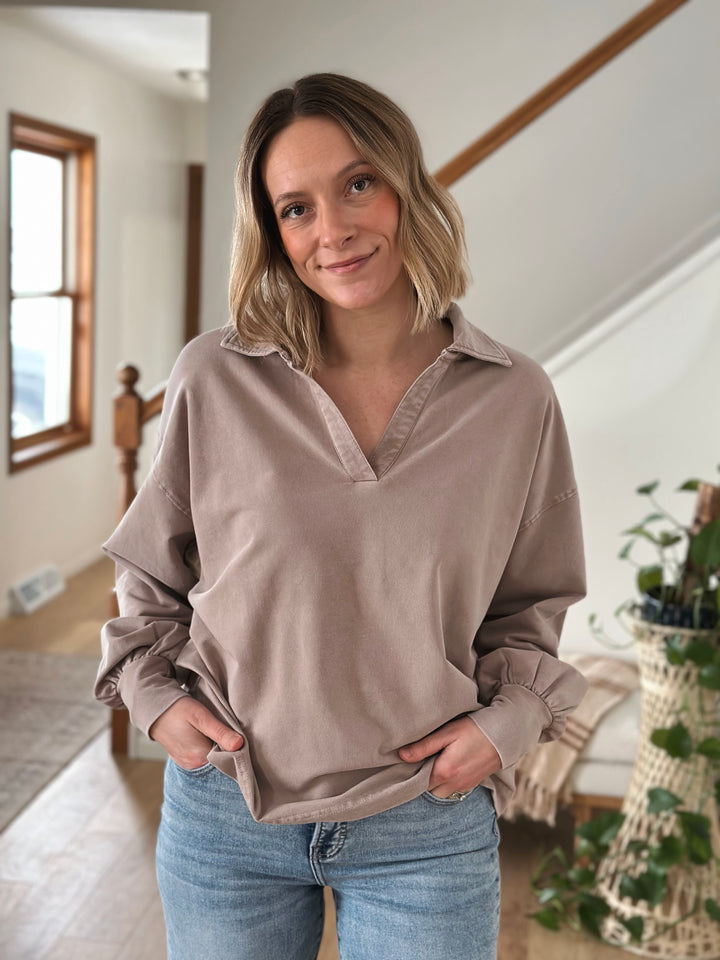 The Lived-In Collared Pullover