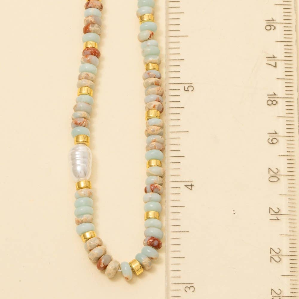 Assorted Earth Tones And Metallic Beaded Necklace