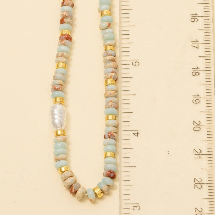 Assorted Earth Tones And Metallic Beaded Necklace