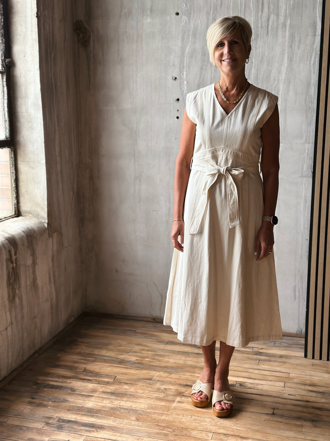 The Mirette Tie Waist Midi Dress