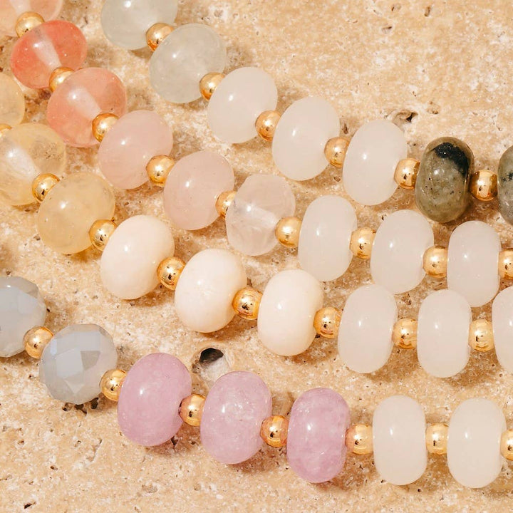 Round Stone Beaded Necklace