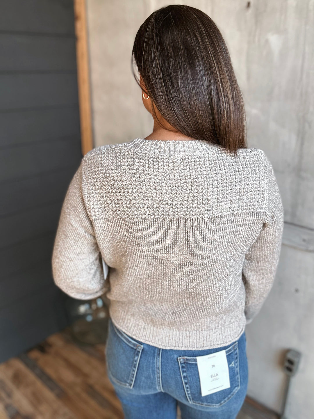 Textured Crew Neck Sweater