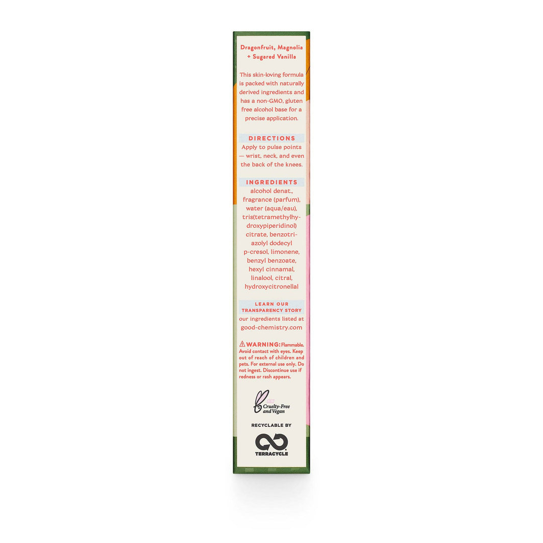 Product label with directions and ingredients on a white background
